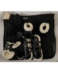 Saddle pad set Croco black Cob